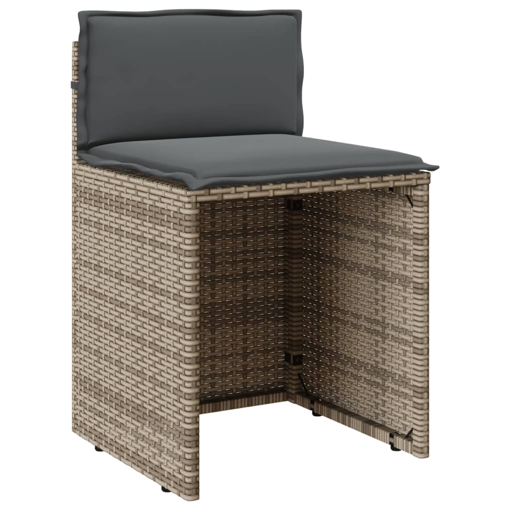 3 részes szürke polyrattan bisztrógarnitúra párnákkal