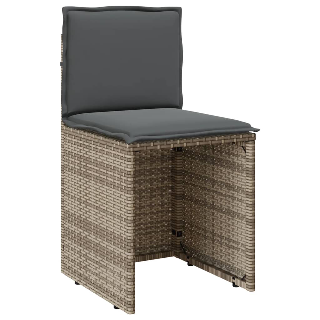 3 részes szürke polyrattan bisztrógarnitúra párnákkal