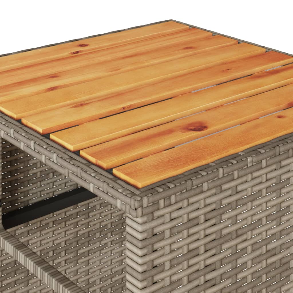 3 részes szürke polyrattan bisztrógarnitúra párnákkal