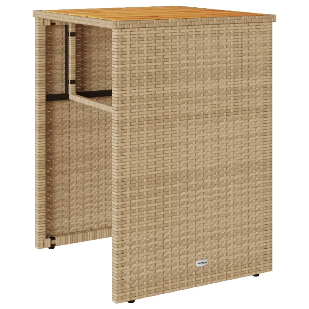 3 részes bézs polyrattan bisztrógarnitúra párnával