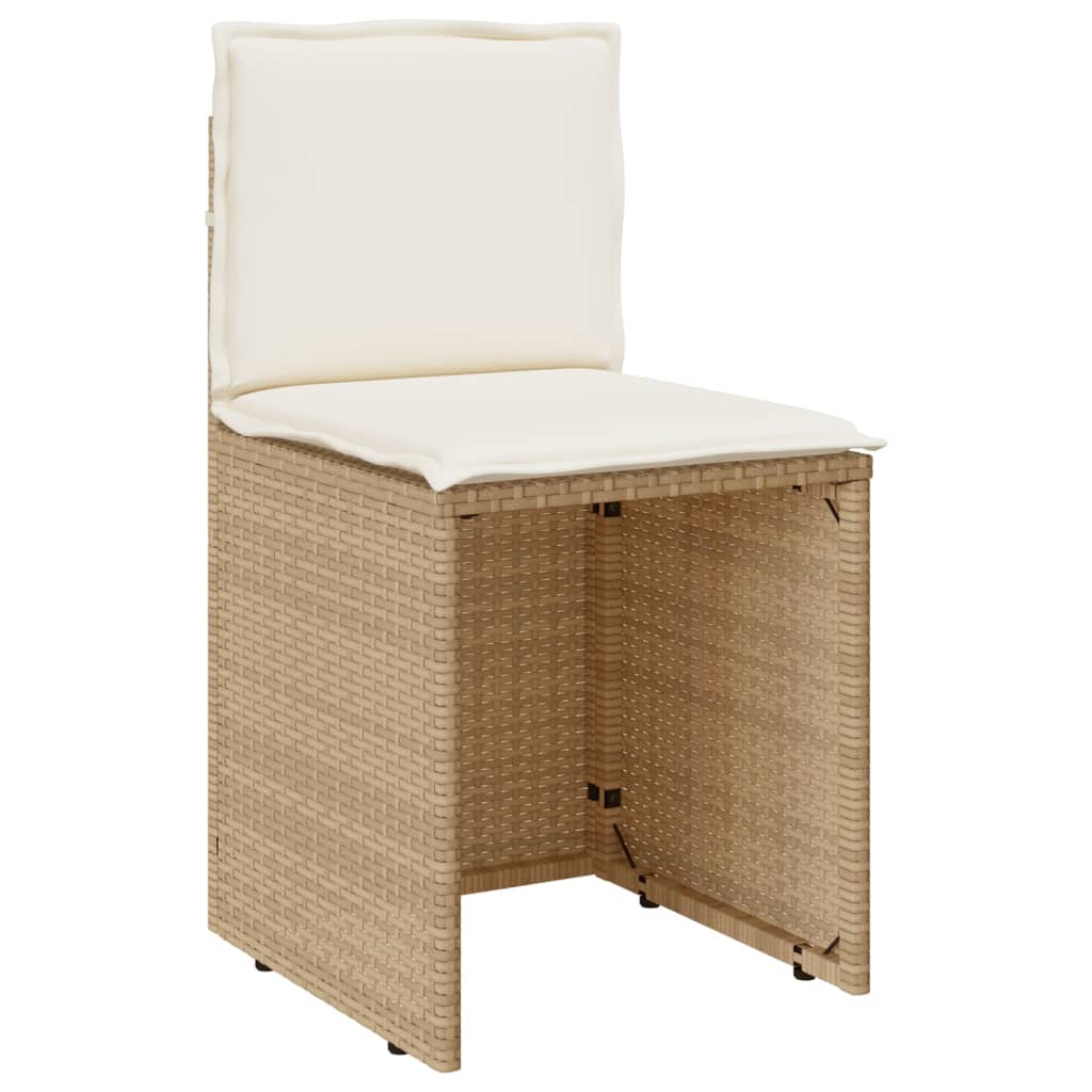 3 részes bézs polyrattan bisztrógarnitúra párnával