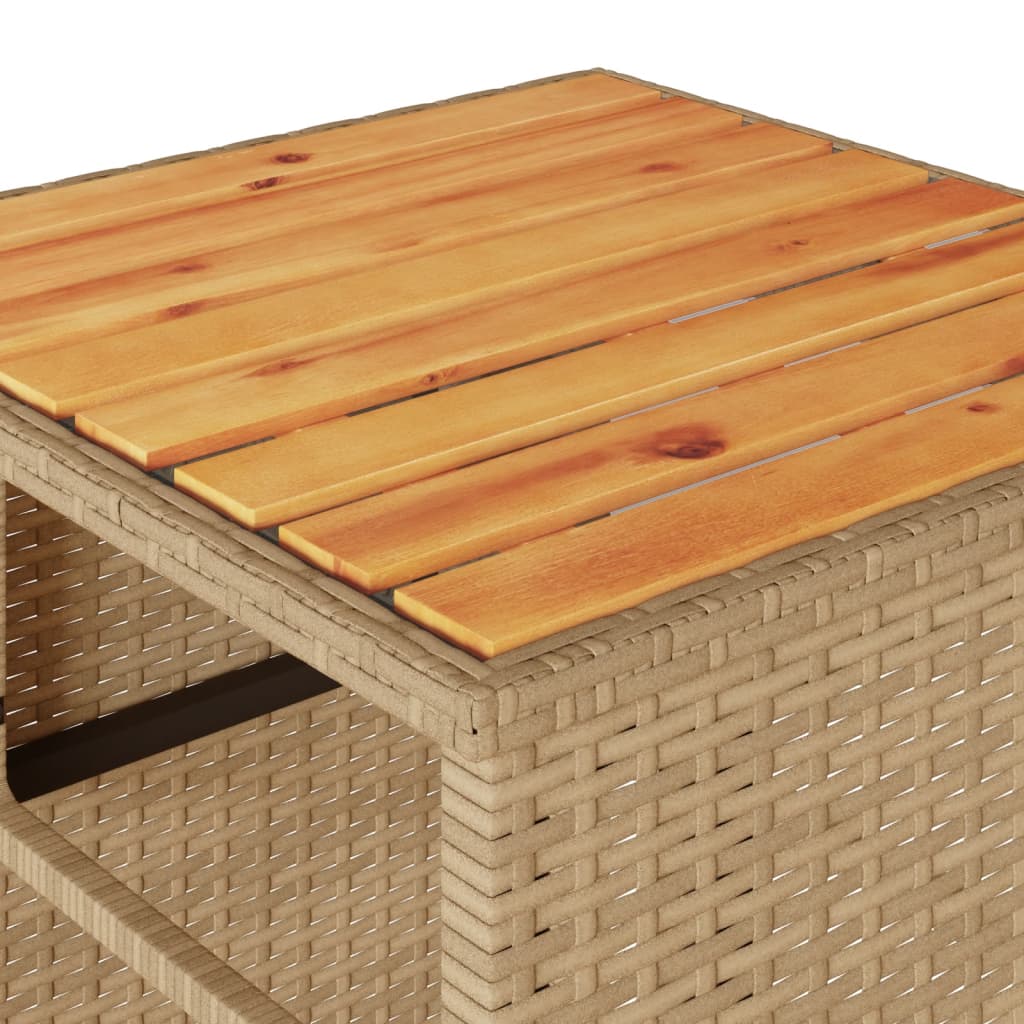 3 részes bézs polyrattan bisztrógarnitúra párnával