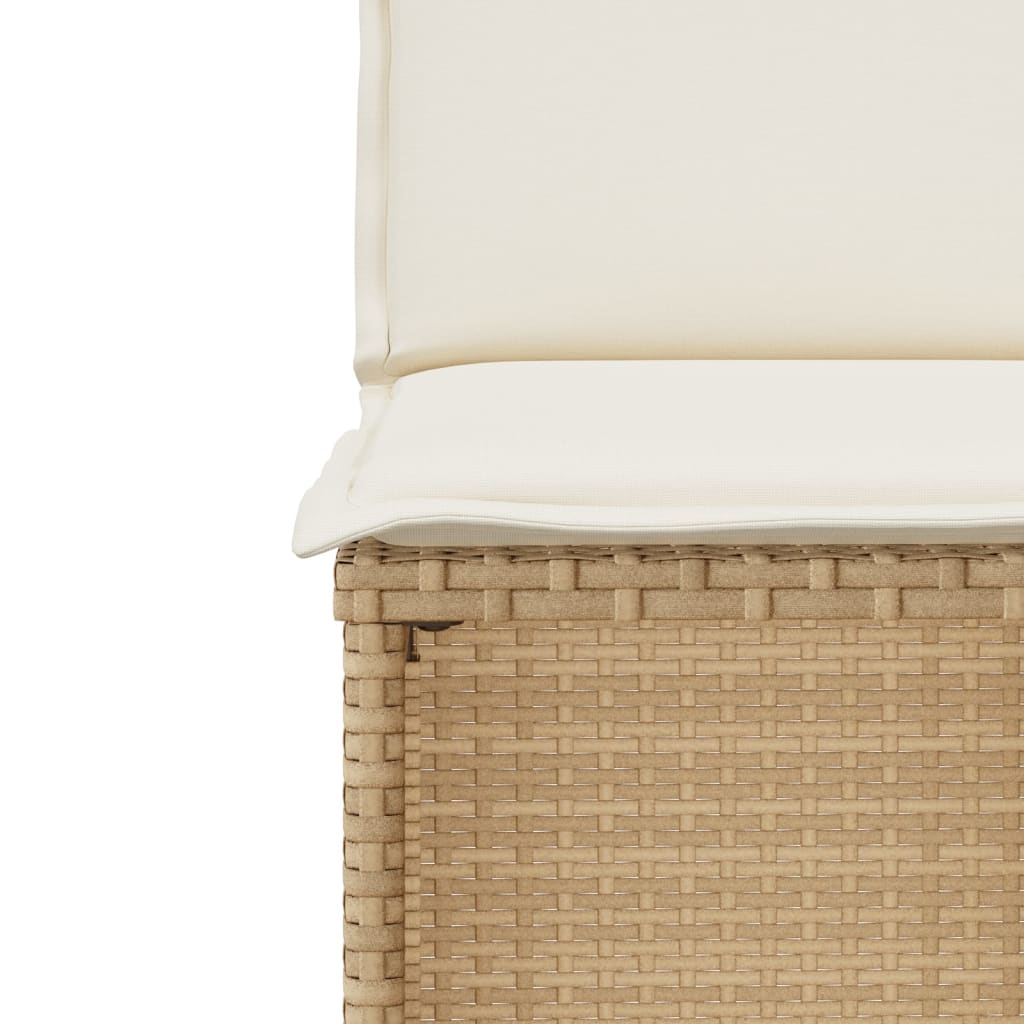 3 részes bézs polyrattan bisztrógarnitúra párnával