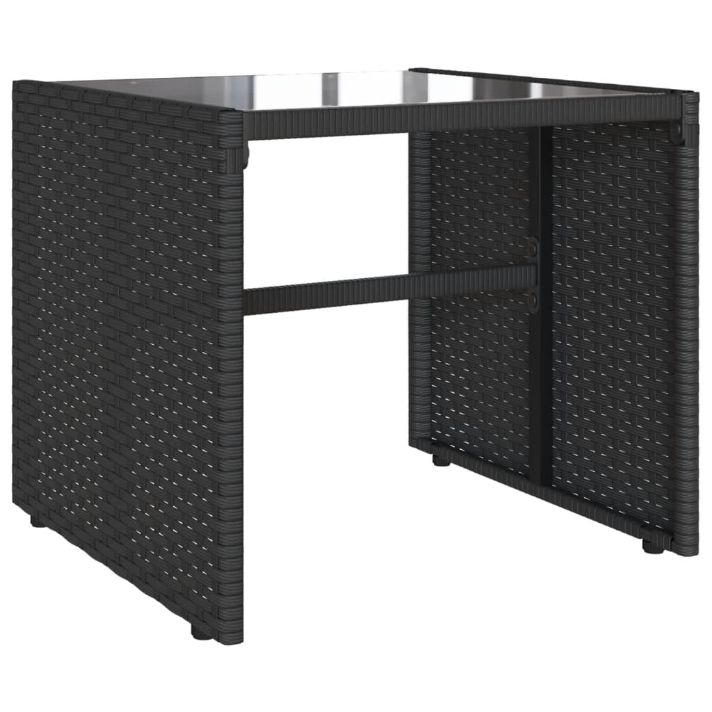 4 részes fekete polyrattan kerti ülőgarnitúra párnákkal