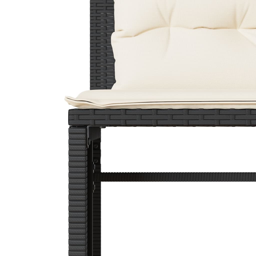 4 részes fekete polyrattan kerti ülőgarnitúra párnákkal