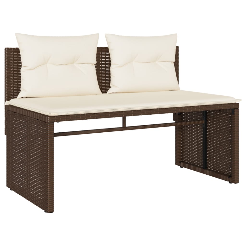 4 részes barna polyrattan kerti ülőgarnitúra párnákkal