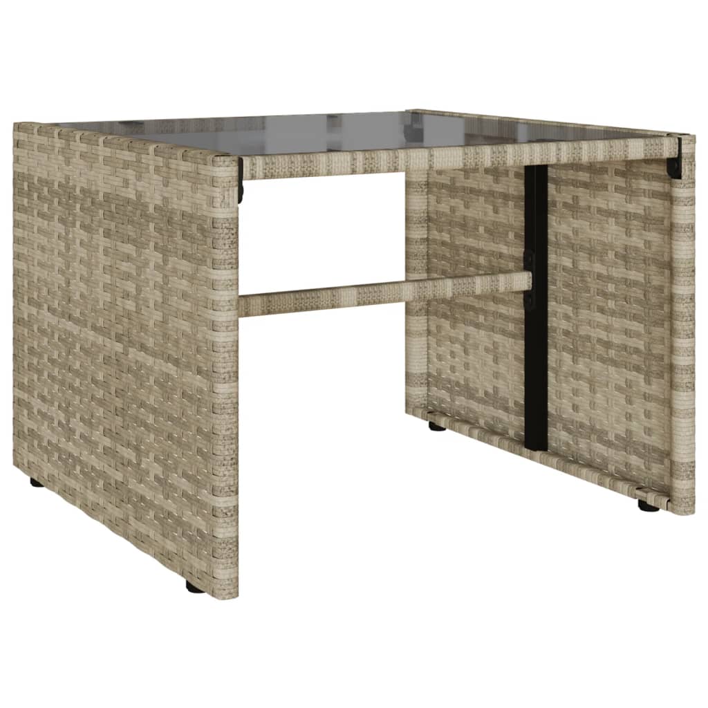 4 részes világosszürke polyrattan kerti ülőgarnitúra párnákkal
