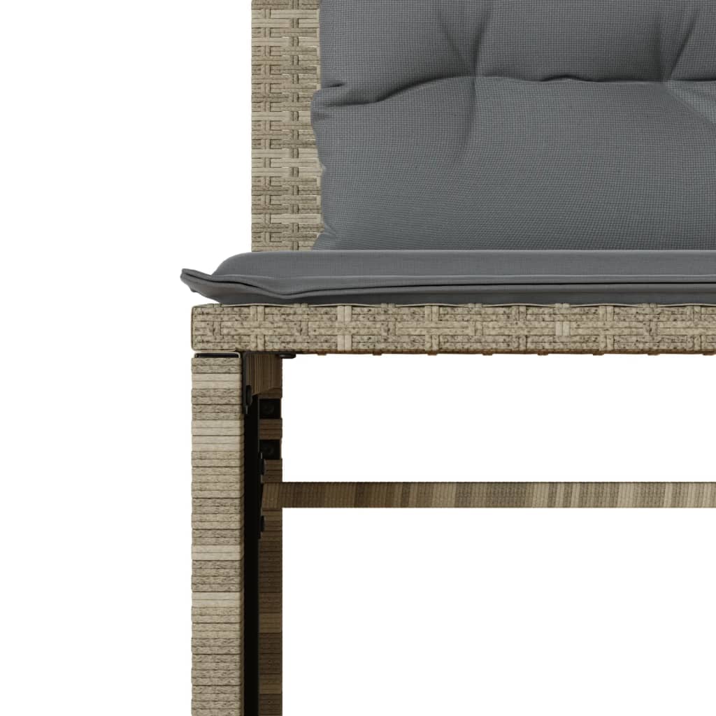 4 részes világosszürke polyrattan kerti ülőgarnitúra párnákkal