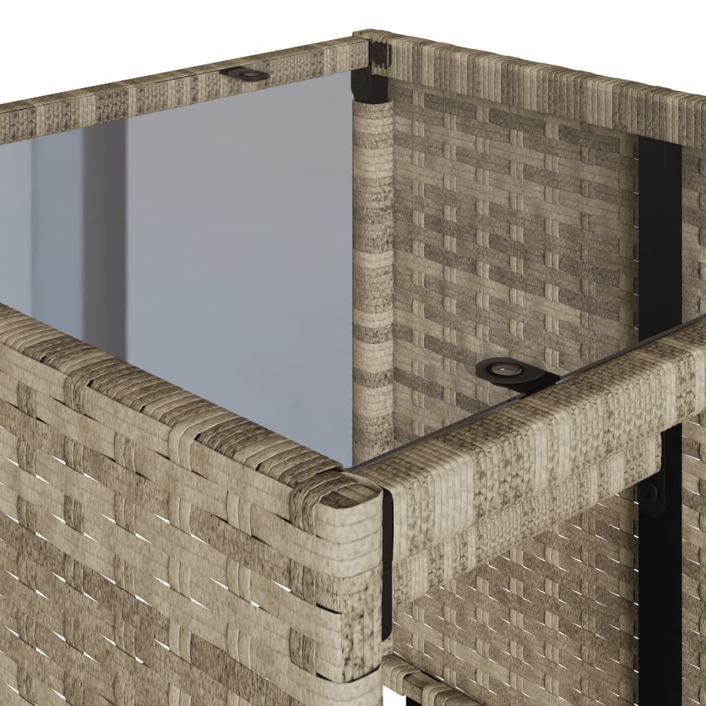 4 részes világosszürke polyrattan kerti ülőgarnitúra párnákkal