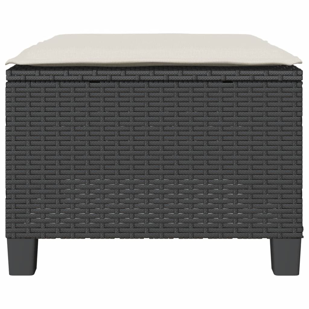 3 részes fekete polyrattan bisztrógarnitúra párnával