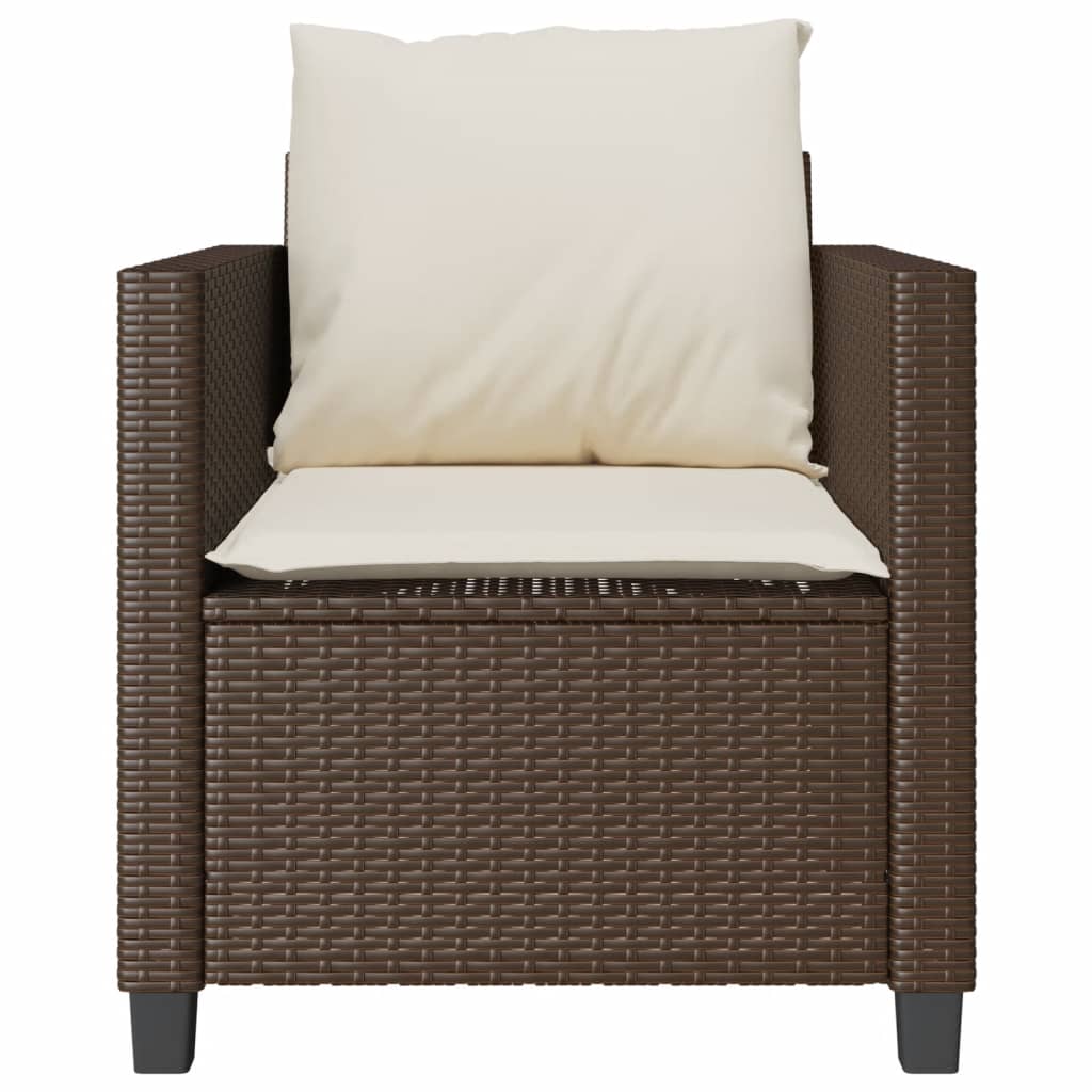 3 részes barna polyrattan bisztrógarnitúra párnákkal