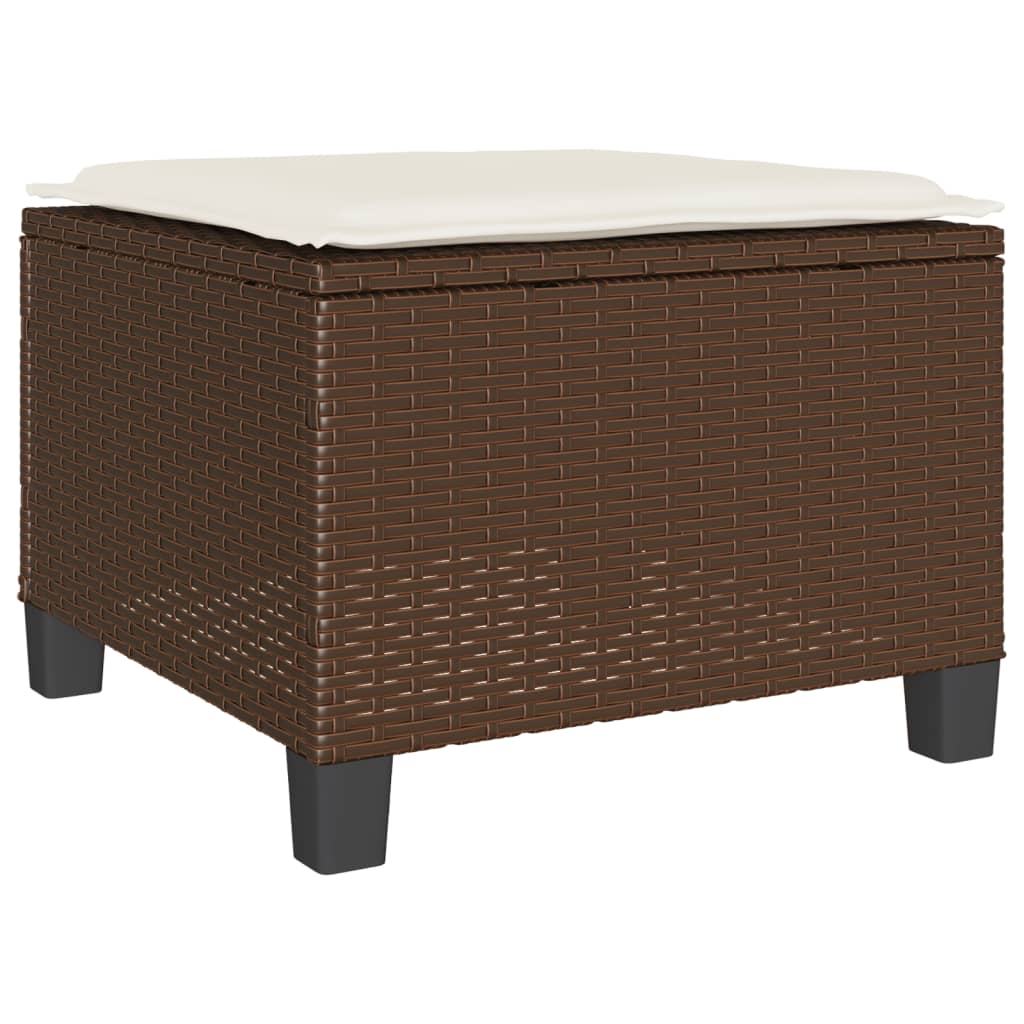 3 részes barna polyrattan bisztrógarnitúra párnákkal