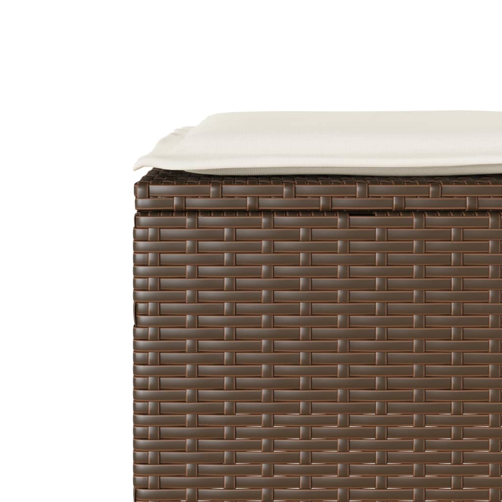 3 részes barna polyrattan bisztrógarnitúra párnákkal