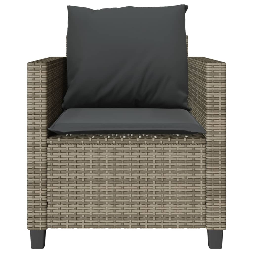 3 részes szürke polyrattan bisztrógarnitúra párnákkal