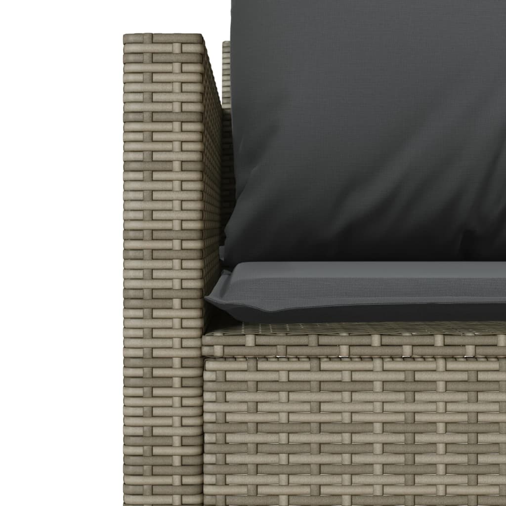 3 részes szürke polyrattan bisztrógarnitúra párnákkal