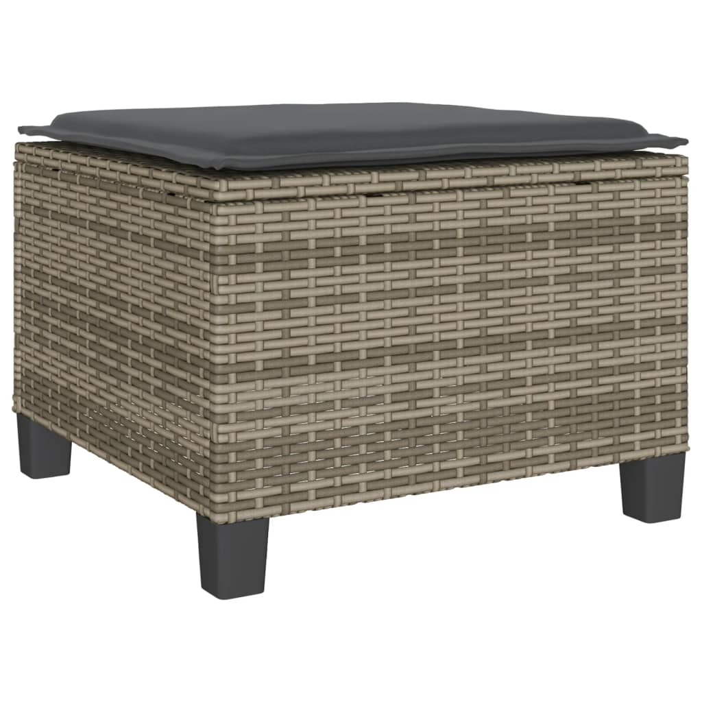 3 részes szürke polyrattan bisztrógarnitúra párnákkal