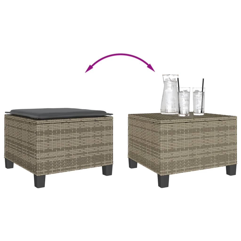 3 részes szürke polyrattan bisztrógarnitúra párnákkal