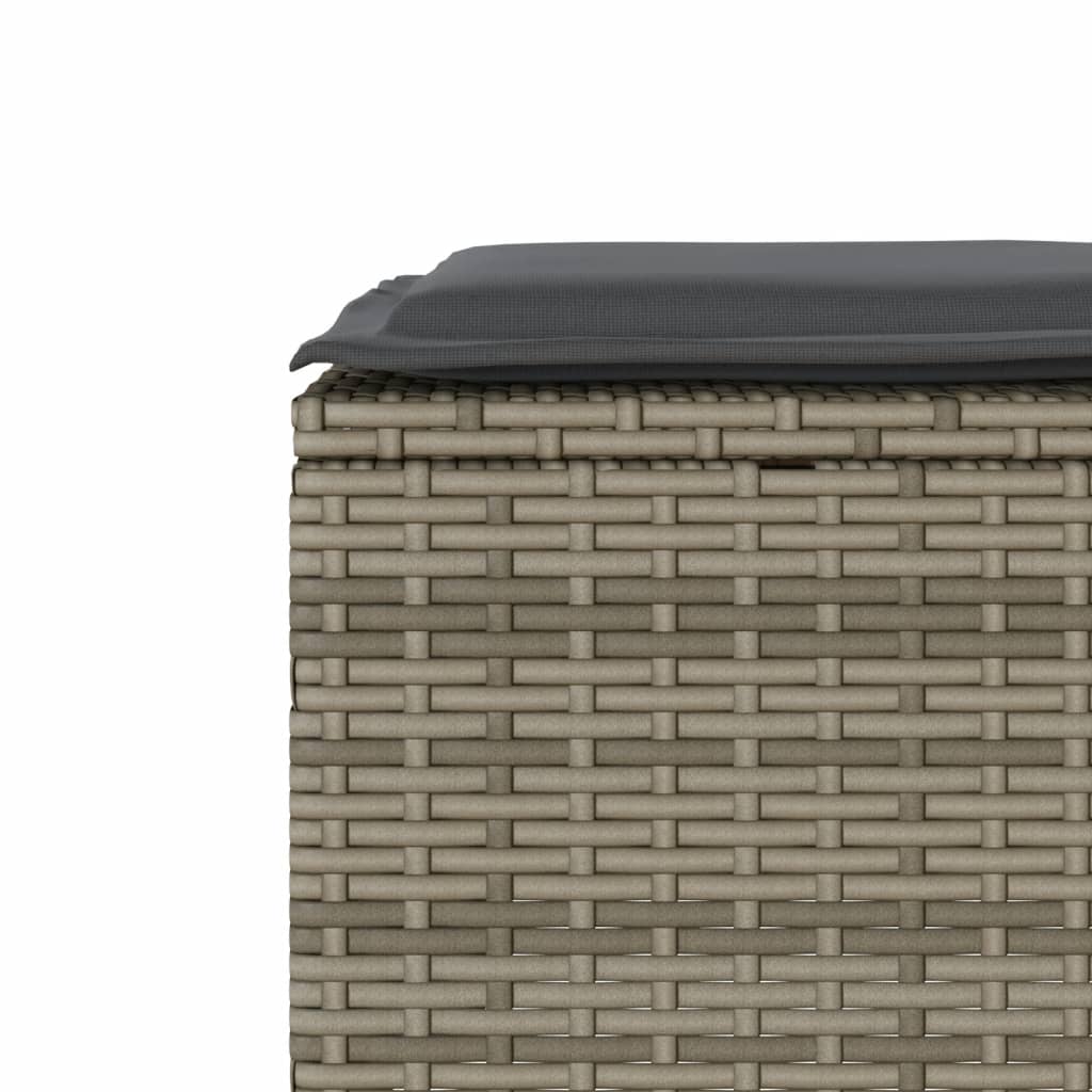 3 részes szürke polyrattan bisztrógarnitúra párnákkal