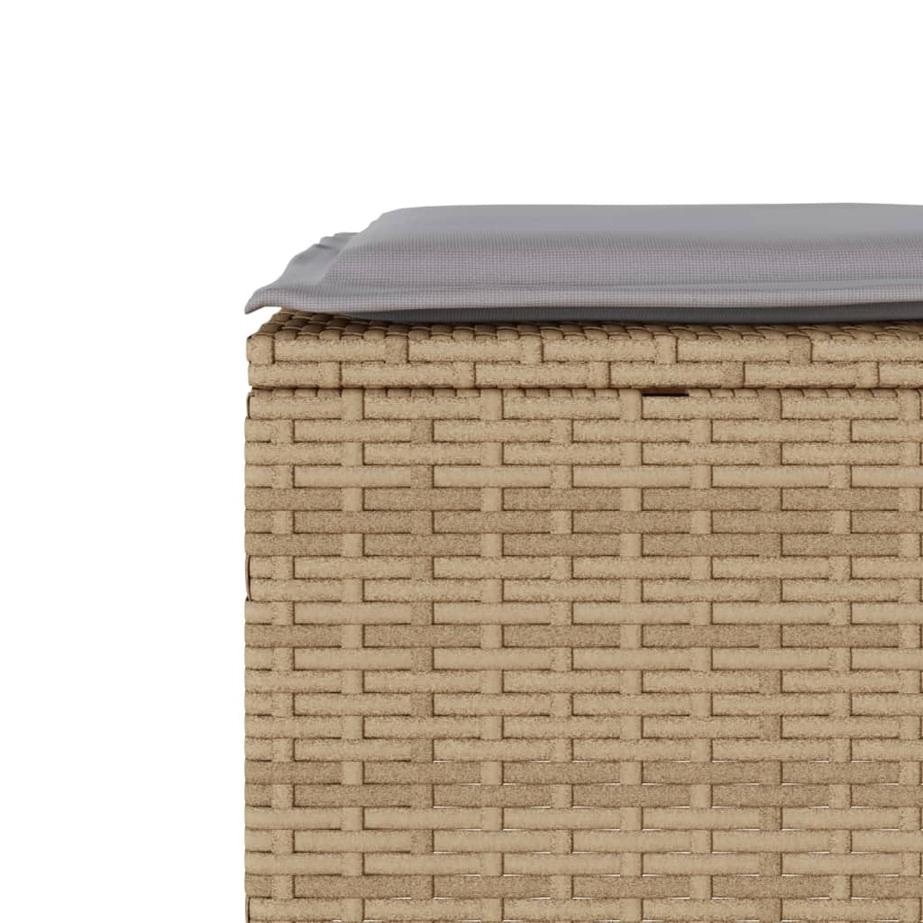 3 részes bézs polyrattan bisztrógarnitúra párnával