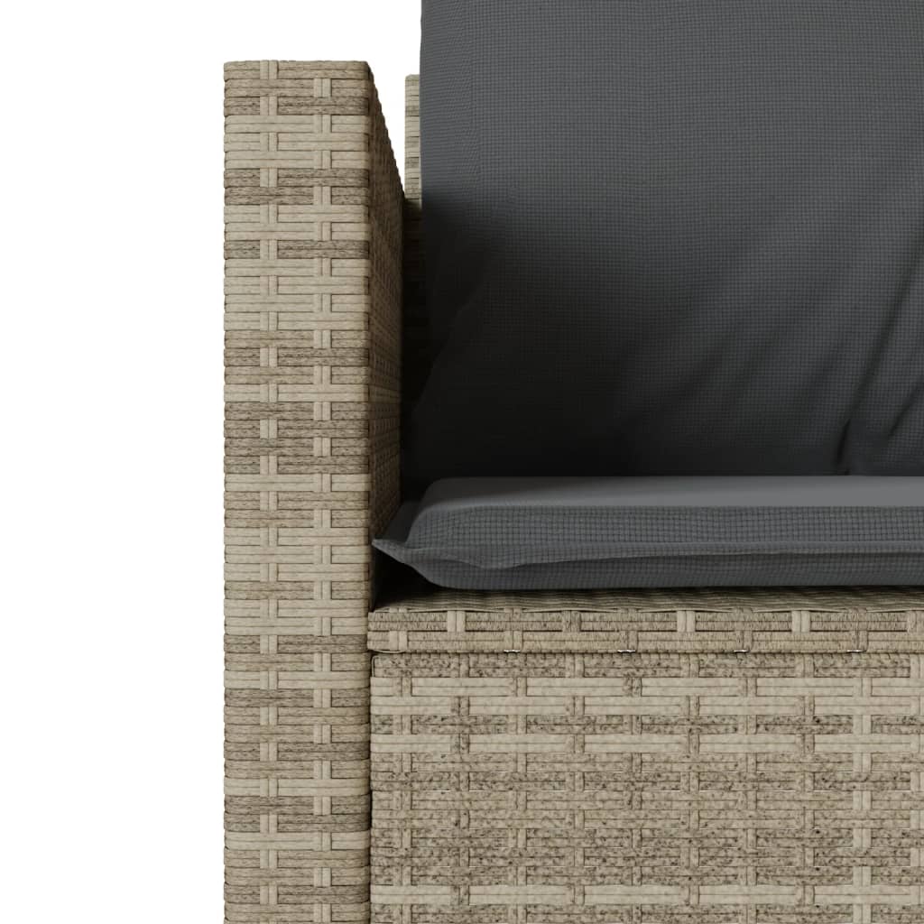3 részes világosszürke polyrattan bisztrógarnitúra párnákkal