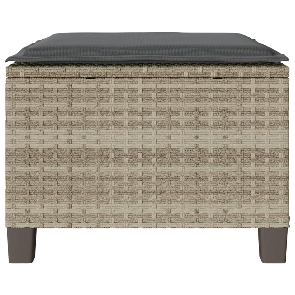 3 részes világosszürke polyrattan bisztrógarnitúra párnákkal