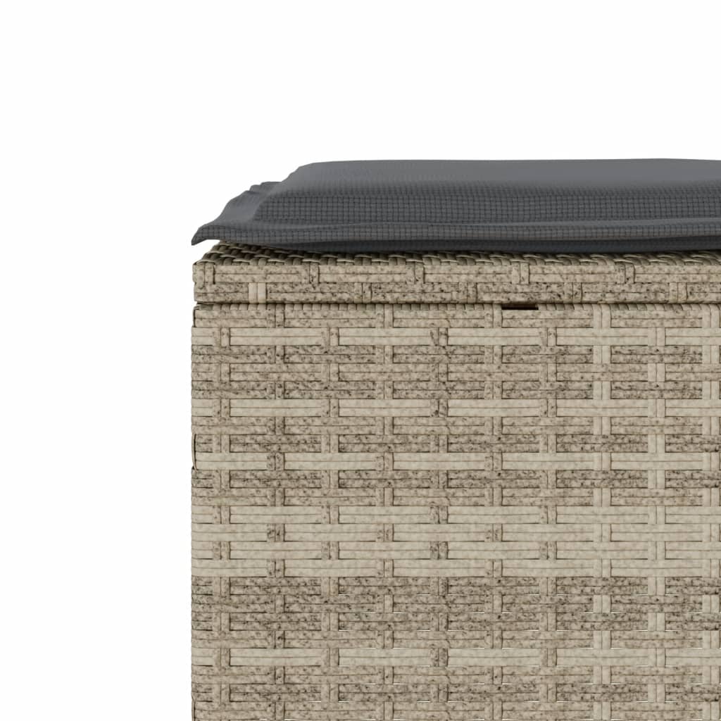 3 részes világosszürke polyrattan bisztrógarnitúra párnákkal