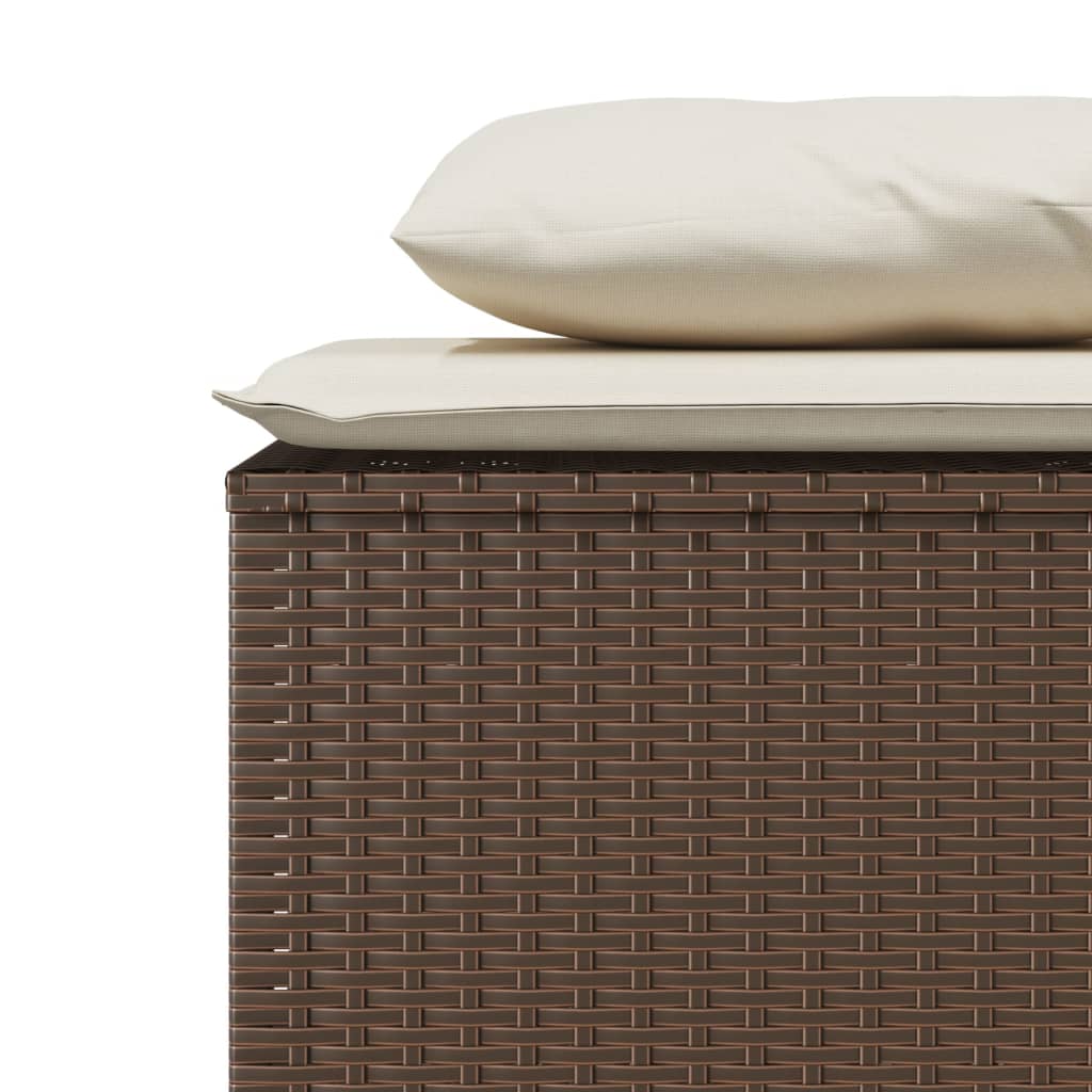 3 részes barna polyrattan kerti étkezőgarnitúra párnával