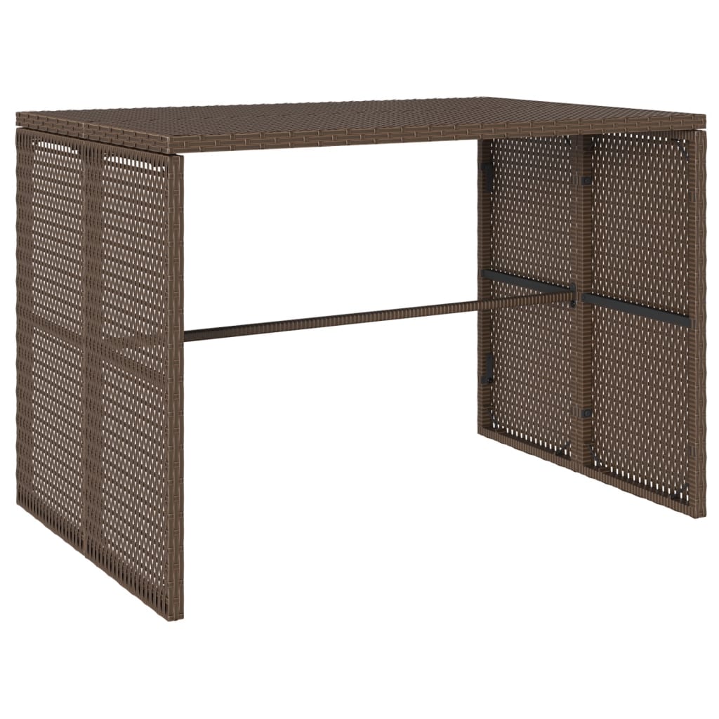 3 részes barna polyrattan kerti étkezőgarnitúra párnával