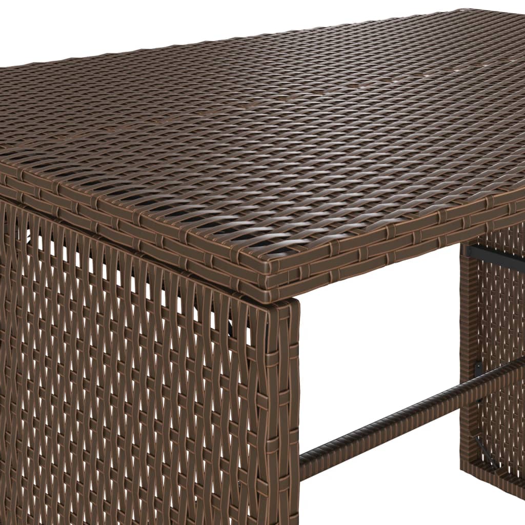 3 részes barna polyrattan kerti étkezőgarnitúra párnával