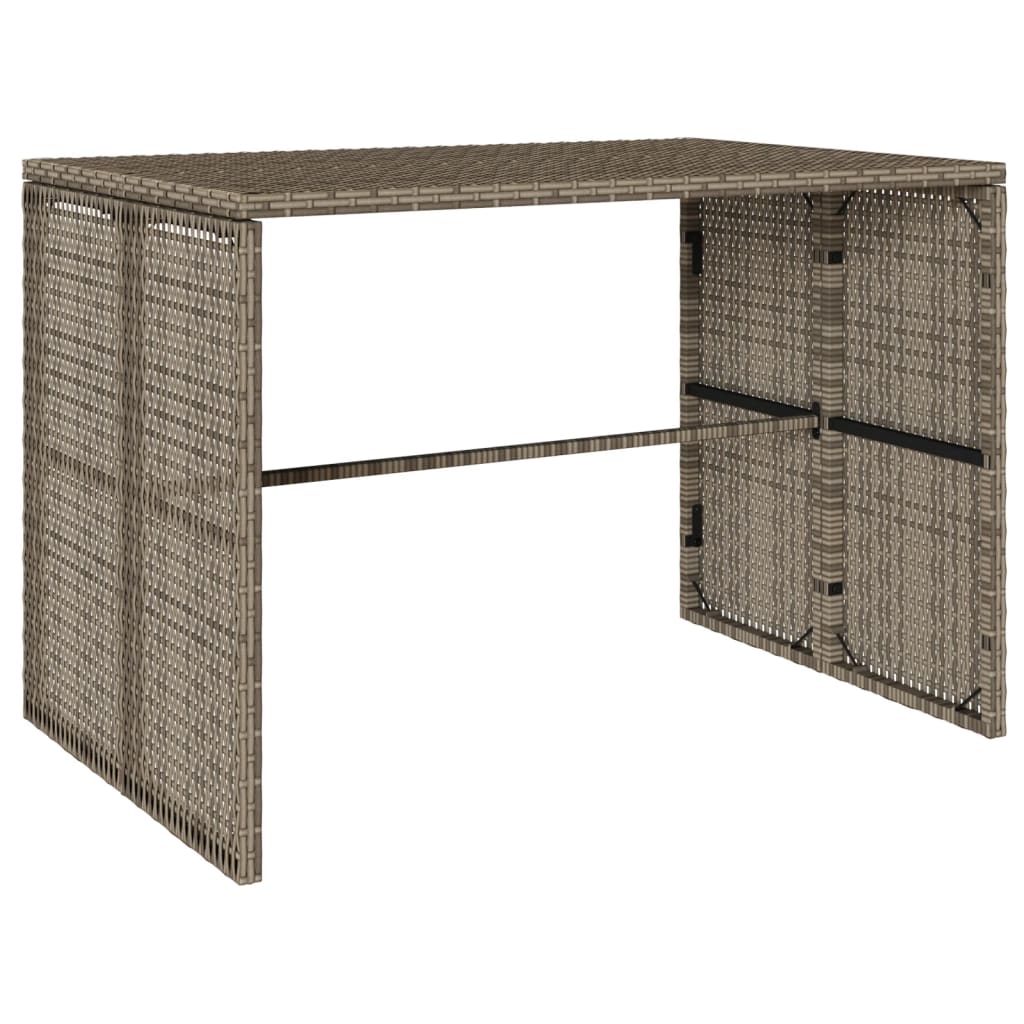 3 részes szürke polyrattan kerti étkezőgarnitúra párnával