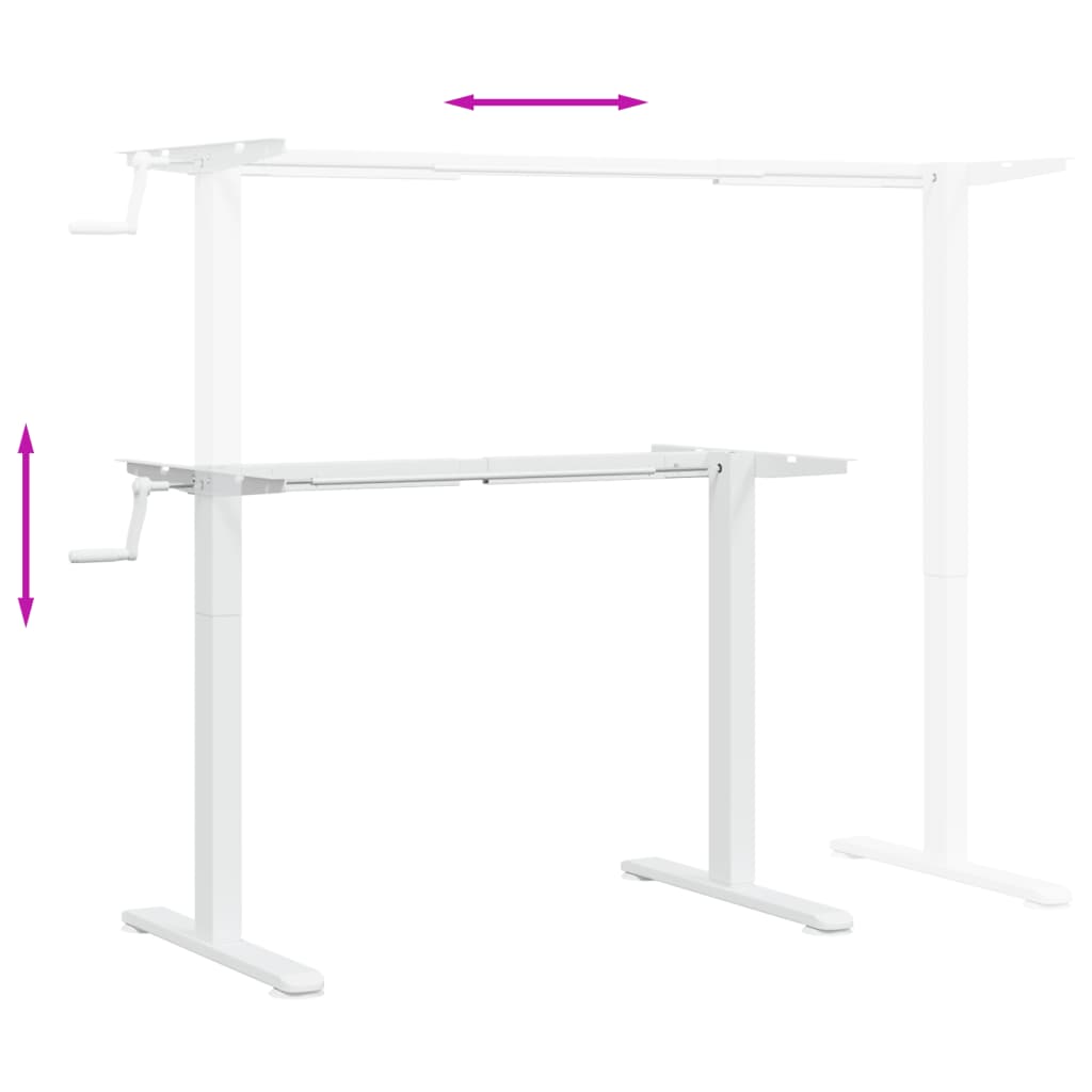 fehér acél álló asztalváz (94-135) x 60 x (70-114) cm