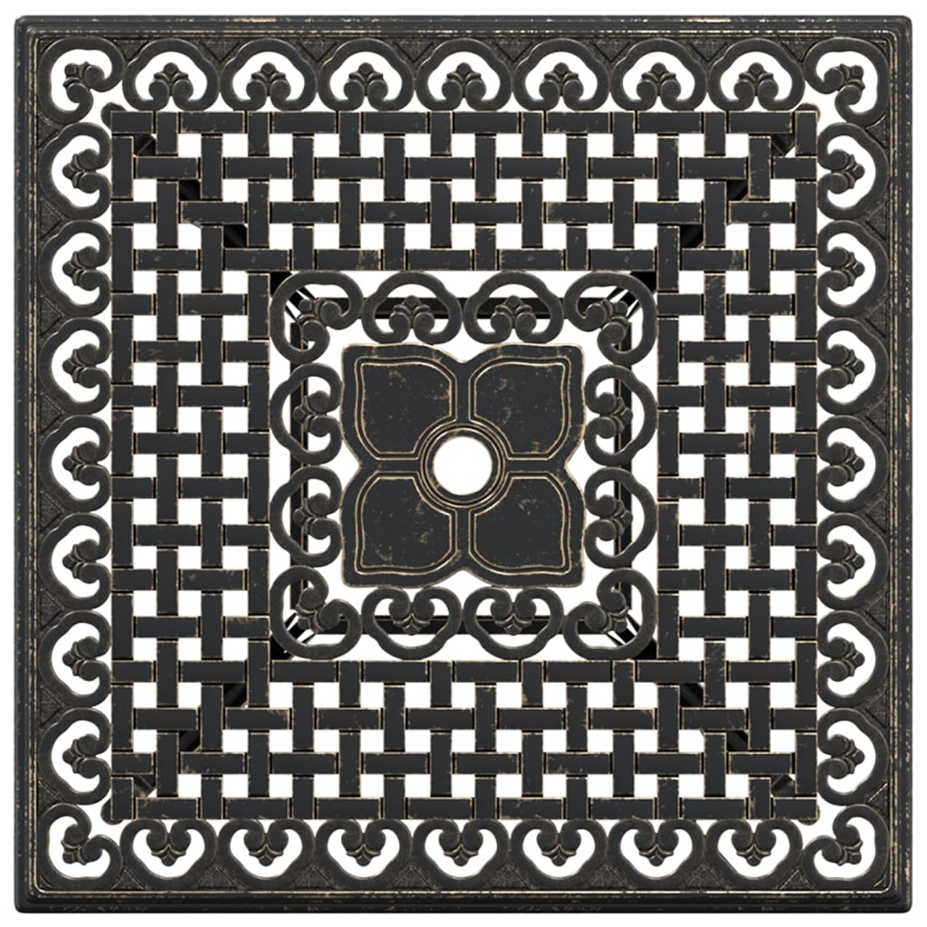 bronzszínű öntött alumínium kerti asztal 80x80x75 cm