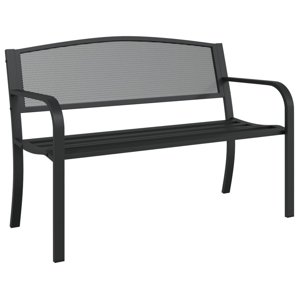 fekete acél kerti pad 119 cm