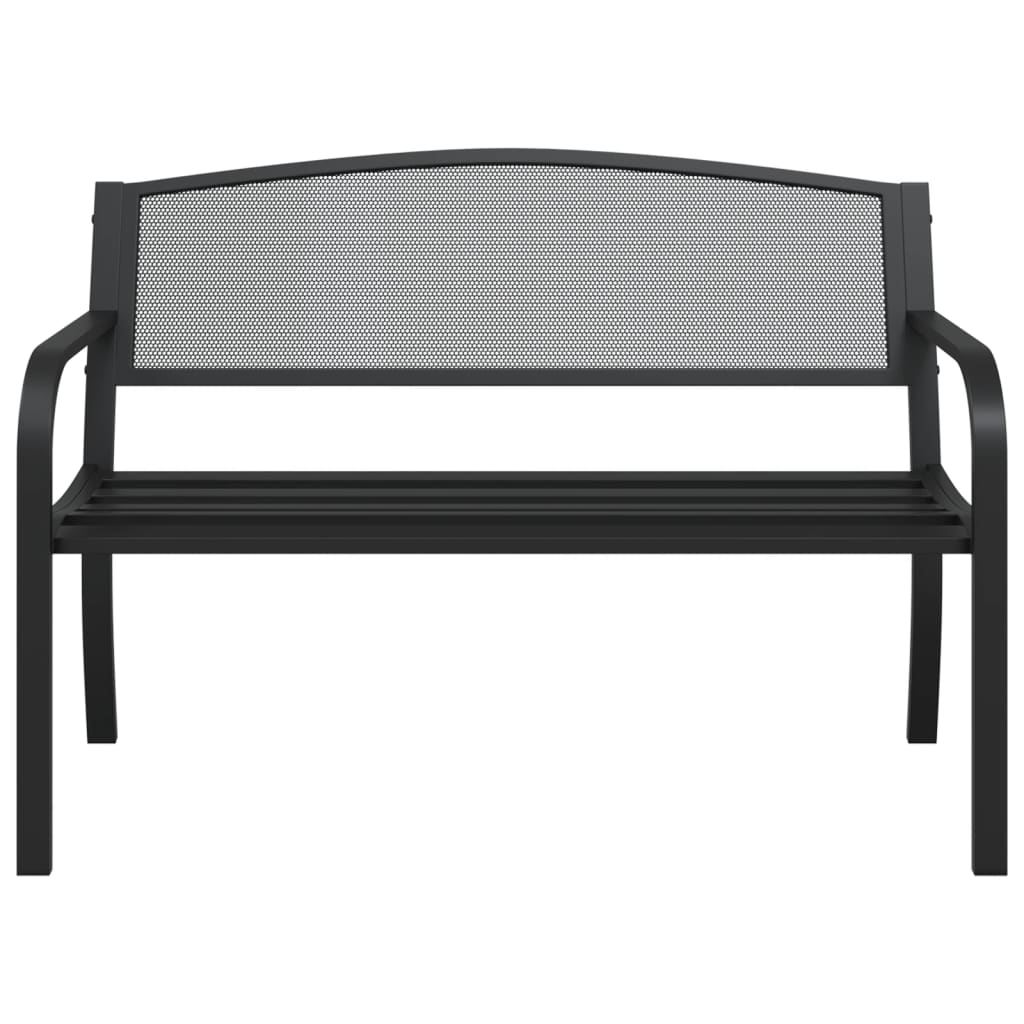 fekete acél kerti pad 119 cm