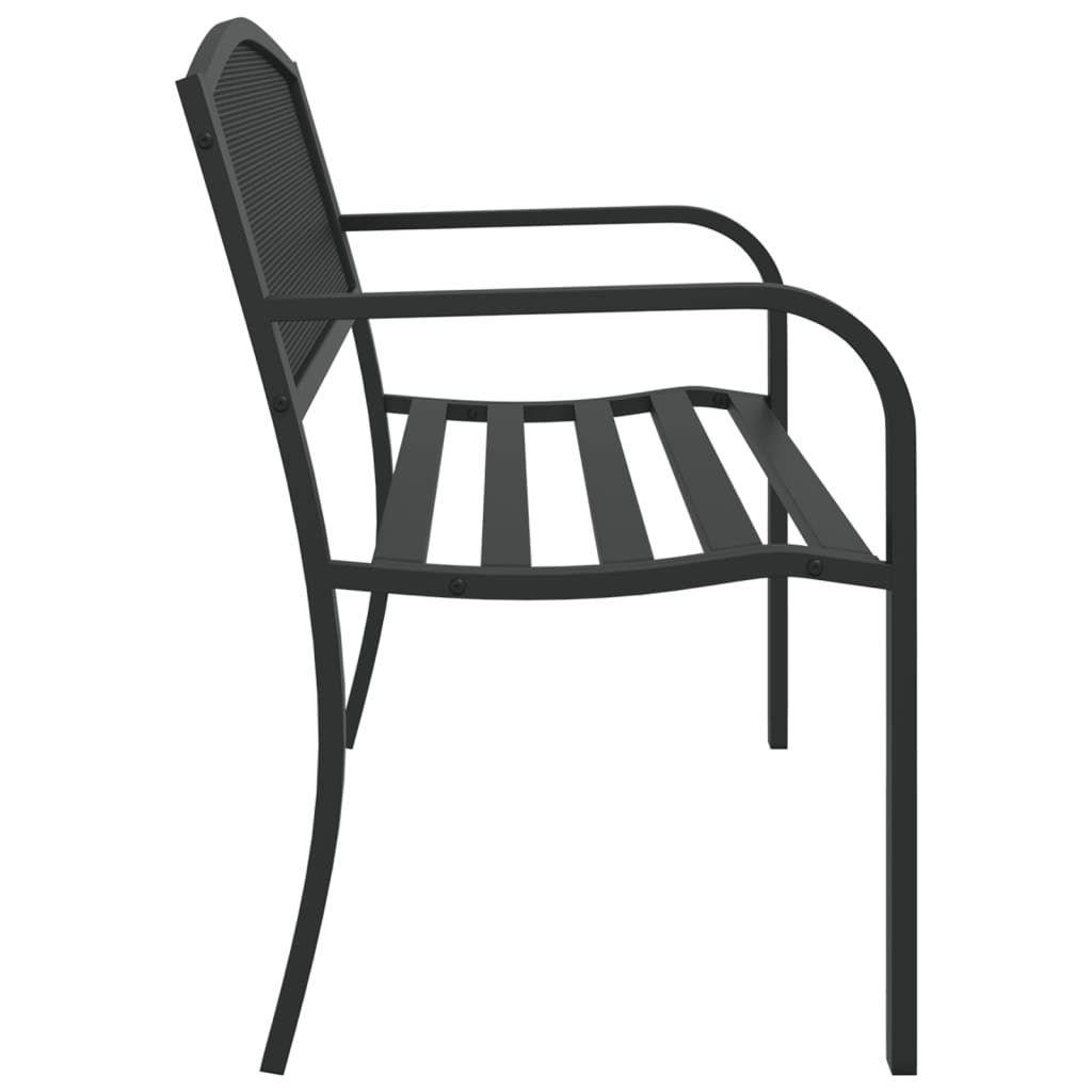 fekete acél kerti pad 119 cm