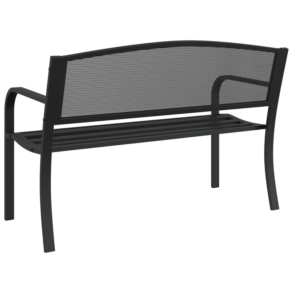 fekete acél kerti pad 119 cm