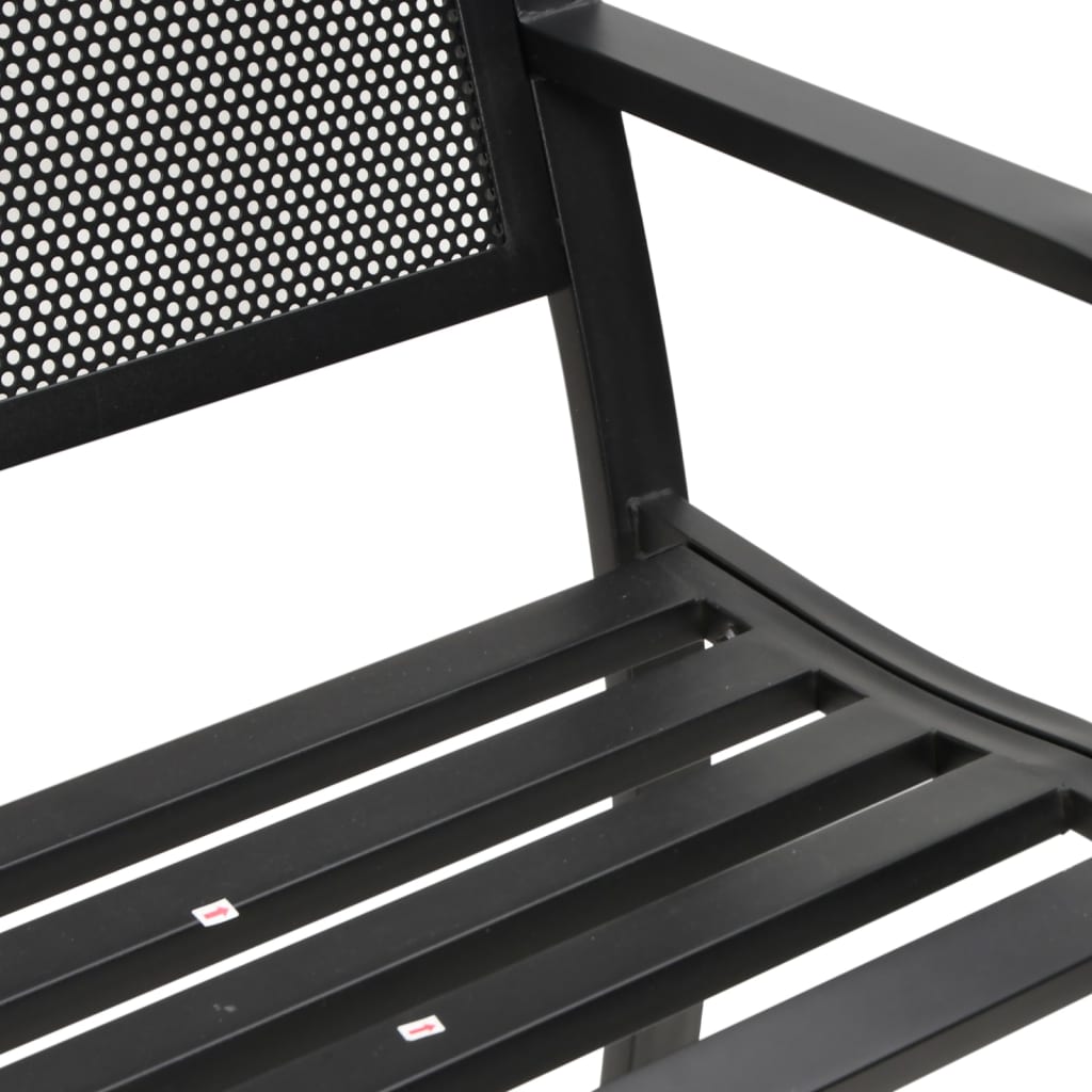 fekete acél kerti pad 119 cm