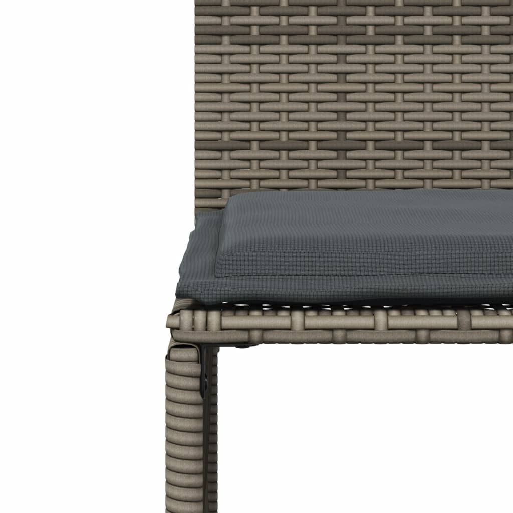 7 részes szürke polyrattan kerti étkezőgarnitúra párnával