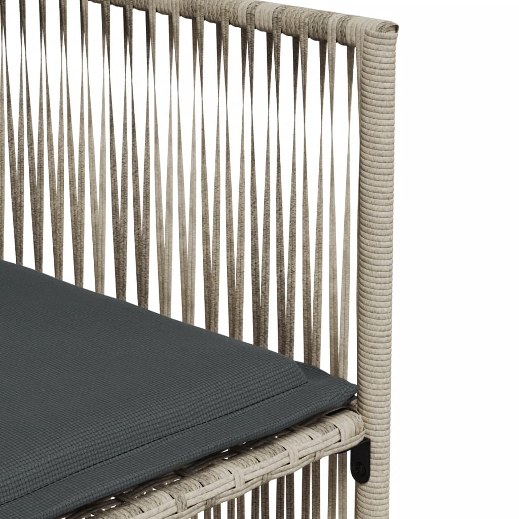 7 részes világosszürke polyrattan kerti étkezőszett párnával