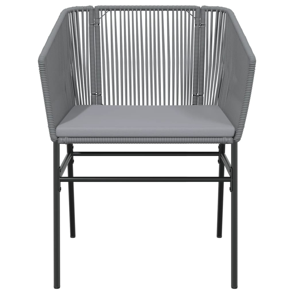 2 db szürke polyrattan kerti szék párnákkal