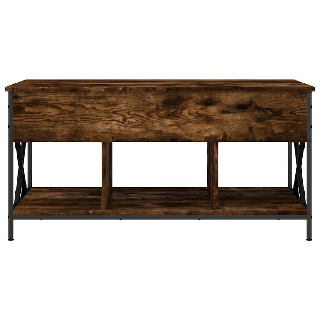 füstös tölgy szerelt fa és fém dohányzóasztal 100 x 55 x 50 cm