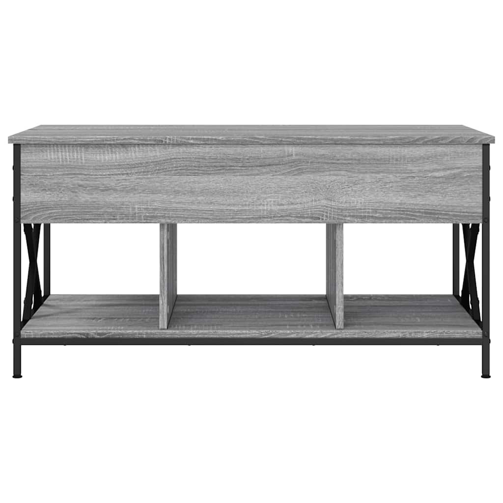 szürke sonoma szerelt fa és fém dohányzóasztal 100 x 55 x 50 cm