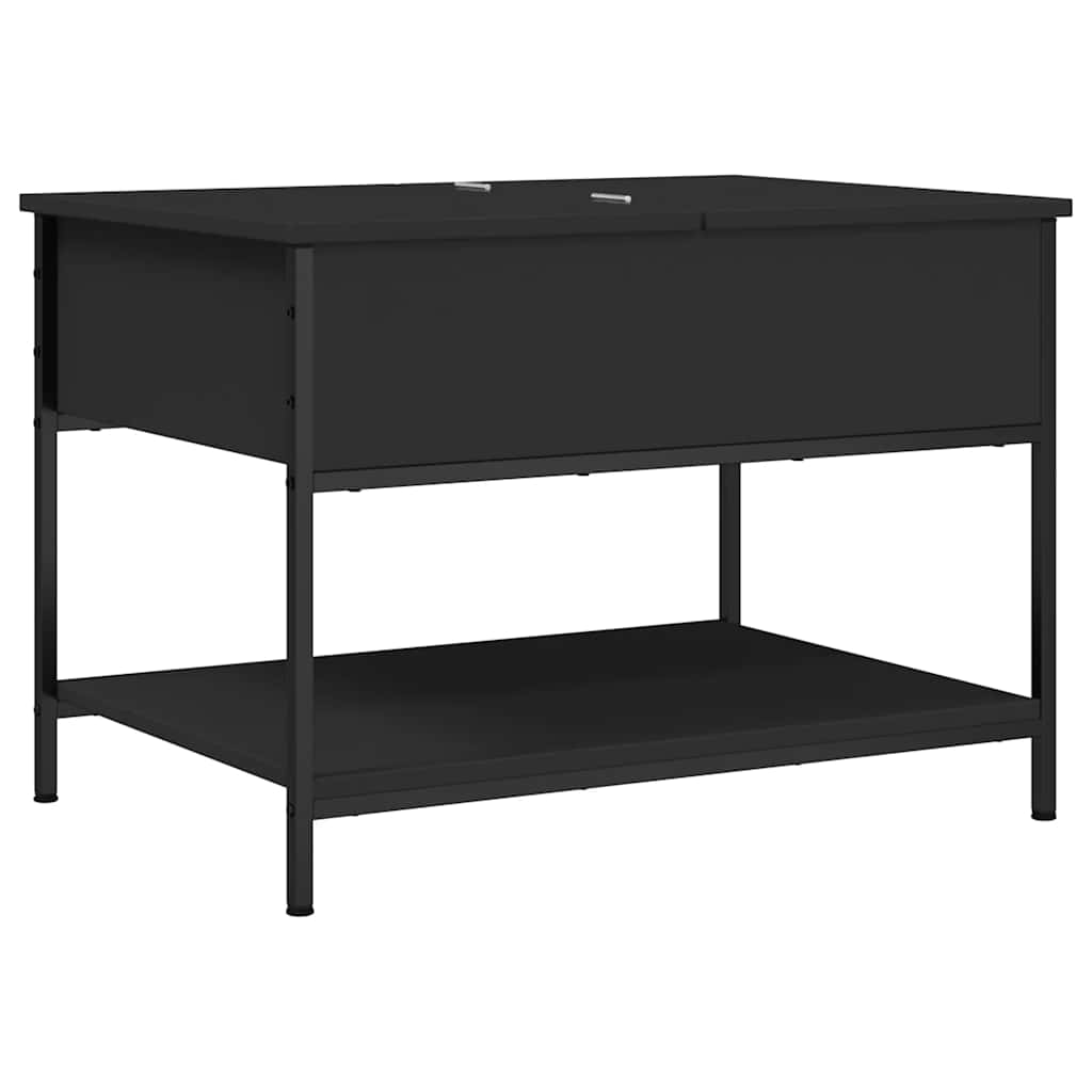 fekete szerelt fa és fém dohányzóasztal 70 x 50 x 50 cm