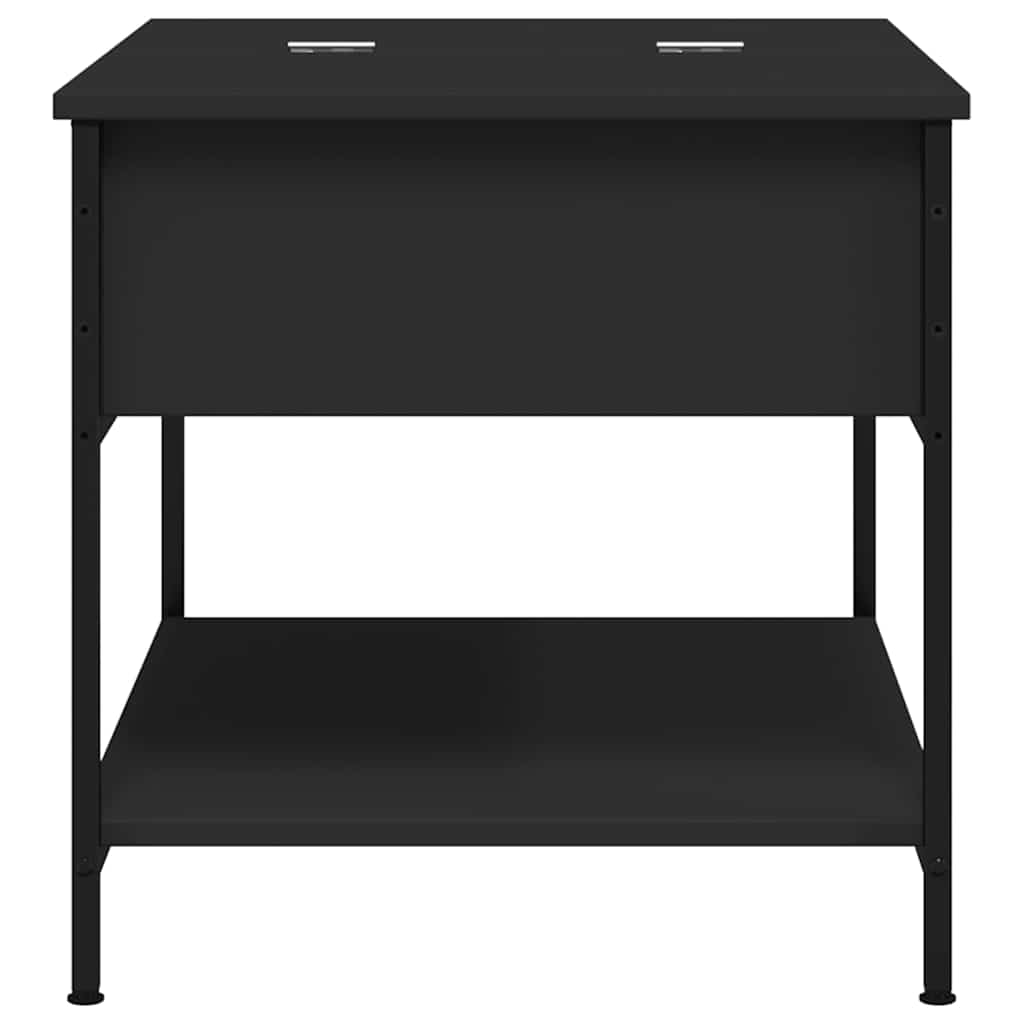 fekete szerelt fa és fém dohányzóasztal 70 x 50 x 50 cm