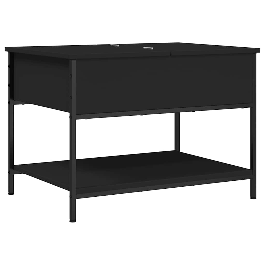 fekete szerelt fa és fém dohányzóasztal 70 x 50 x 50 cm