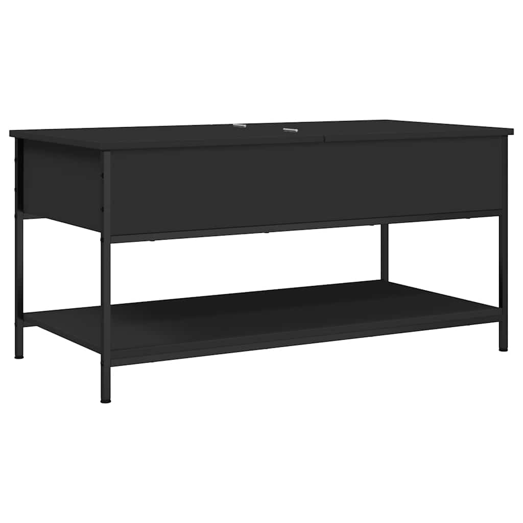 fekete szerelt fa és fém dohányzóasztal 100 x 50 x 50 cm
