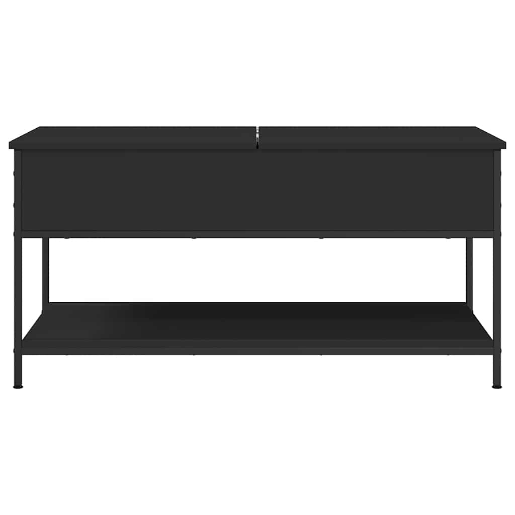 fekete szerelt fa és fém dohányzóasztal 100 x 50 x 50 cm