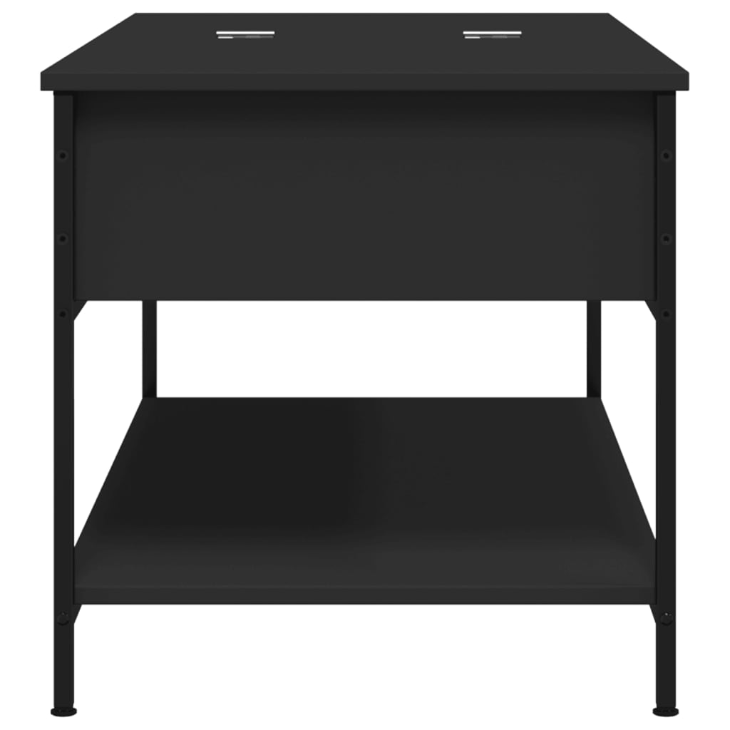 fekete szerelt fa és fém dohányzóasztal 100 x 50 x 50 cm