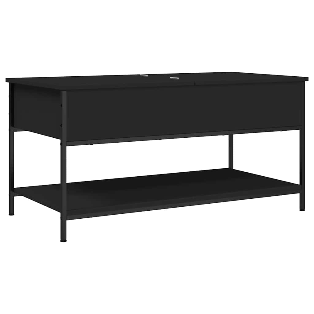 fekete szerelt fa és fém dohányzóasztal 100 x 50 x 50 cm