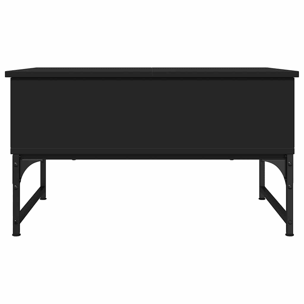 fekete szerelt fa és fém dohányzóasztal 70 x 50 x 40 cm